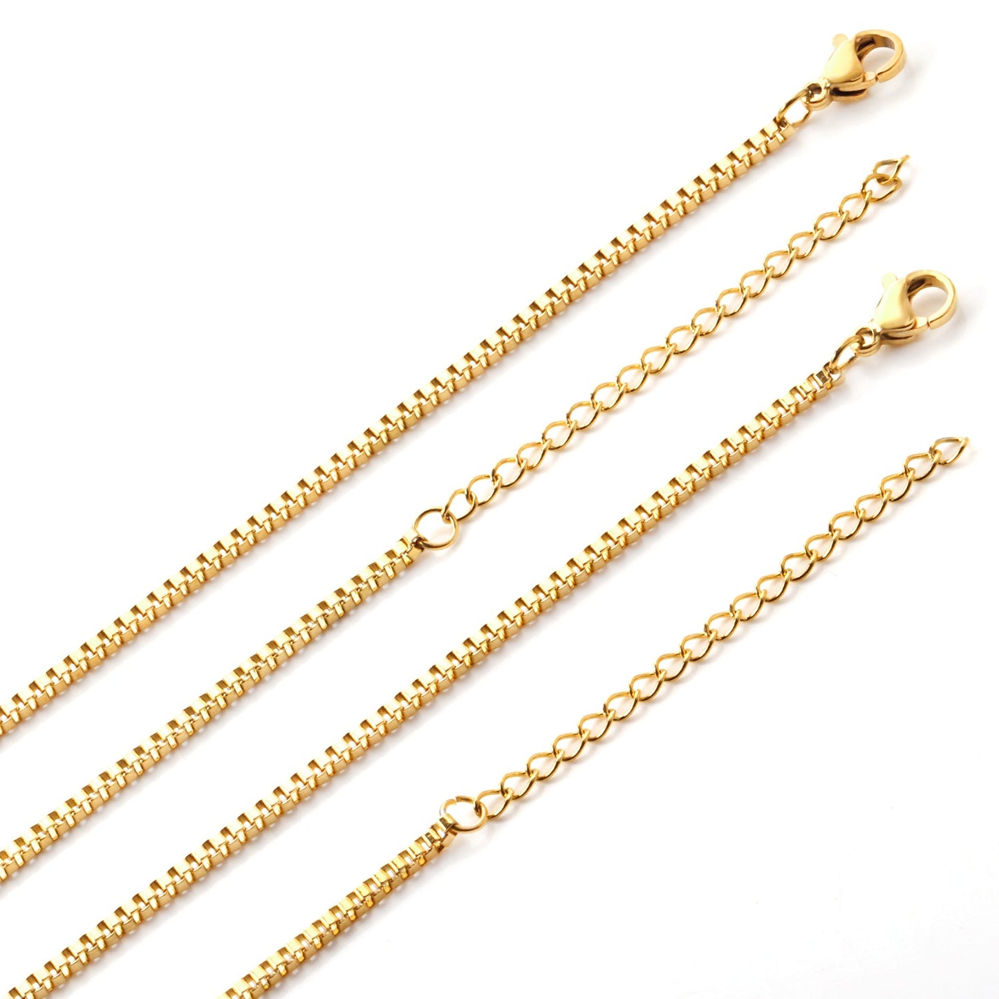 ASON 10pcs/bulk long necklace collar 2cm*45+5cm with chain Gold & steel color stainless steel necklace wholesale asonjewelry