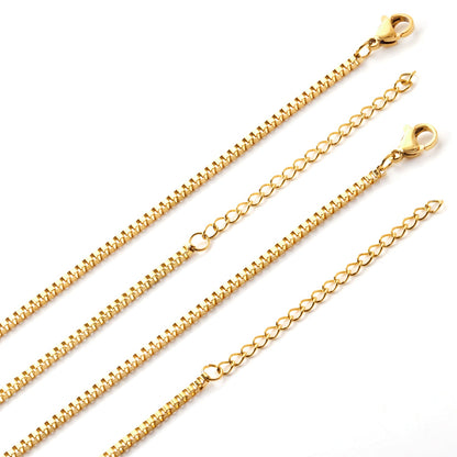 ASON 10pcs/bulk long necklace collar 2cm*45+5cm with chain Gold & steel color stainless steel necklace wholesale asonjewelry