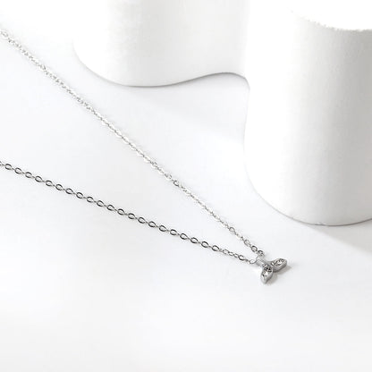 Fishtail pendant with diamond necklace 43+5cm asonjewelry