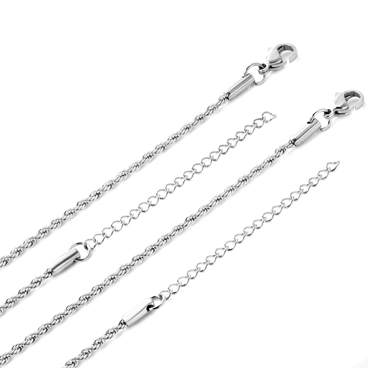 ASON 10pcs/bulk long necklace collar 2.0mm * 45cm+5cm matching chain gold & steel color stainless steel necklace wholesale asonjewelry