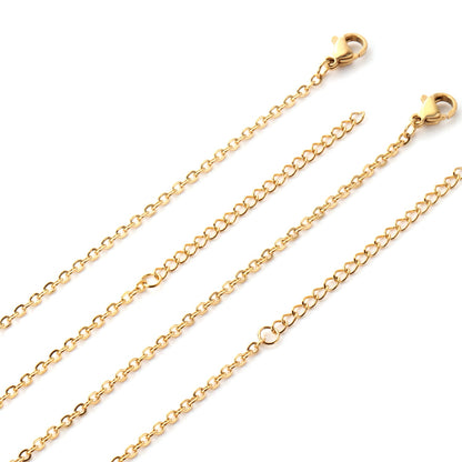 ASON 10pcs/bulk long necklace collar 2 * 45+5cm with chain gold & steel color stainless steel necklace wholesale asonjewelry