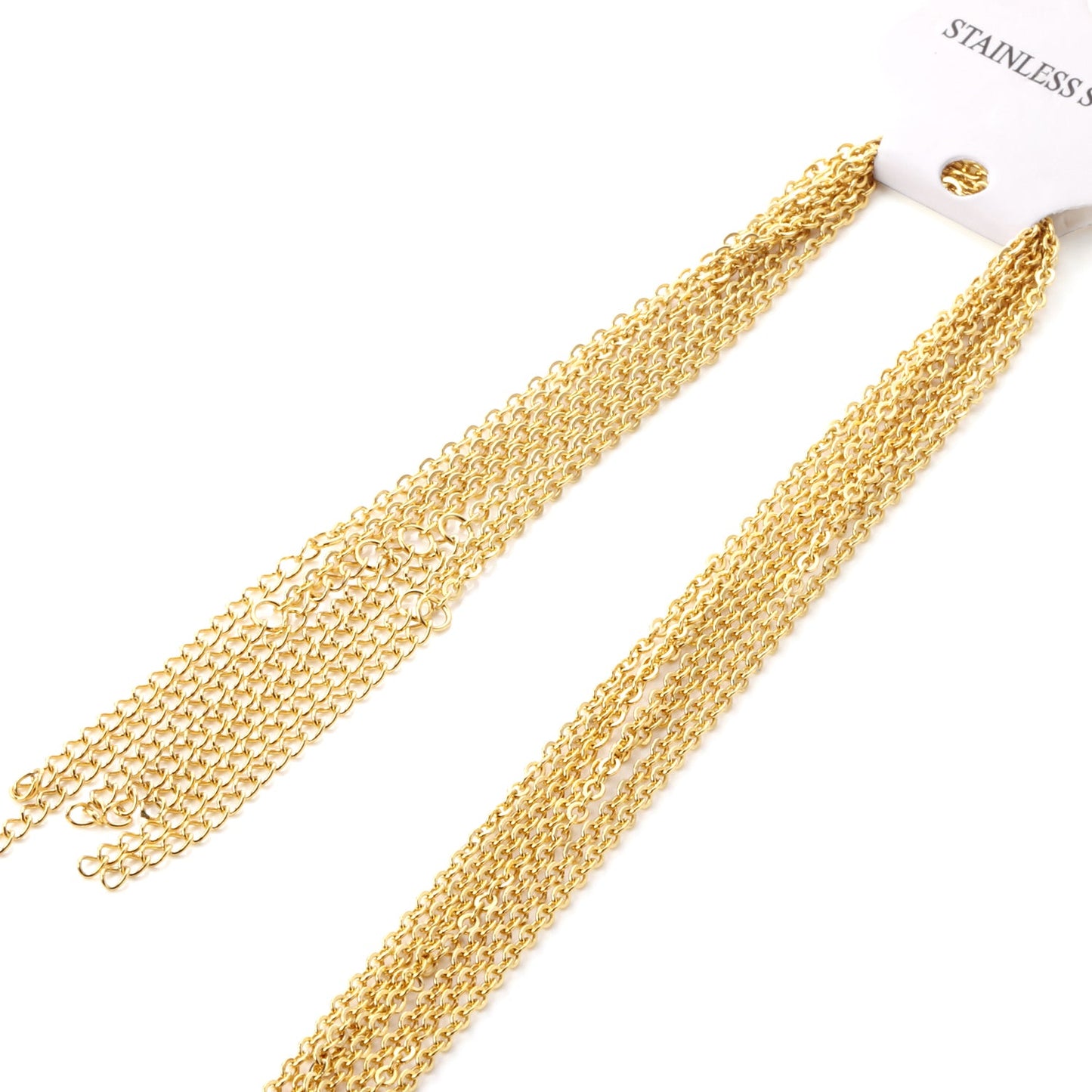 ASON 10pcs/bulk long necklace collar 2 * 45+5cm with chain gold & steel color stainless steel necklace wholesale asonjewelry