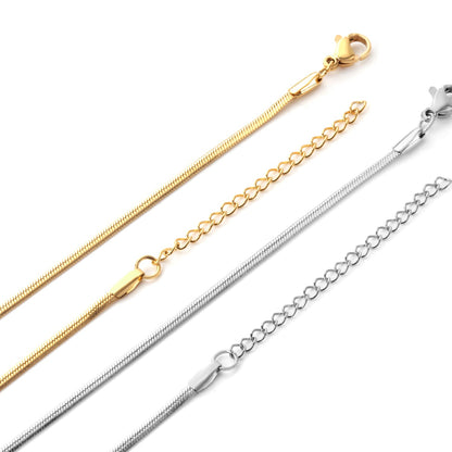 ASON 10pcs/Bulk Long Necklace Collar 2MM*45CM+5CM Matching Chain Gold & Steel Color Stainless Steel Necklace Wholesale asonjewelry