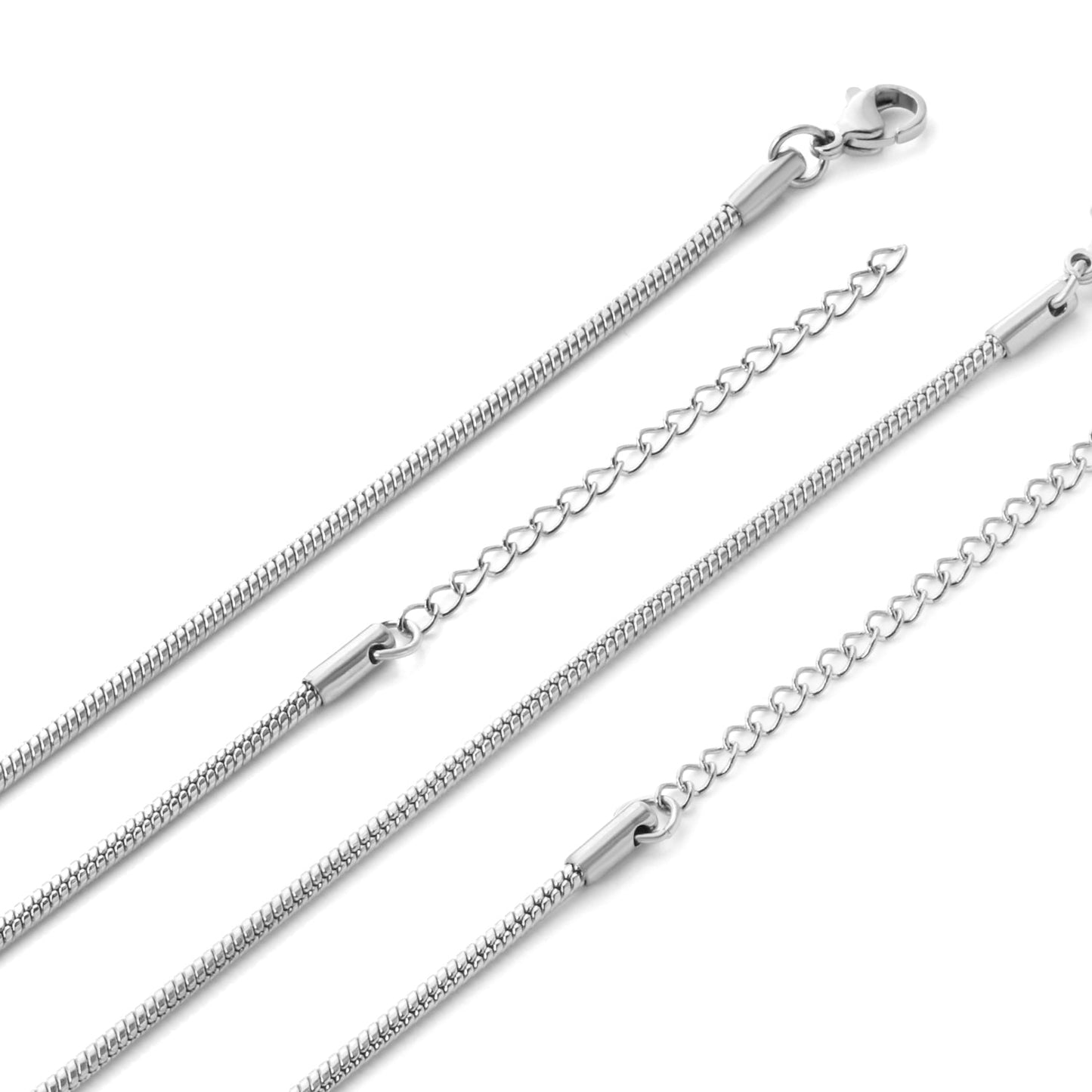 ASON 10pcs/bulk long necklace collar 1cm / 2cm*45cm+5cm matching chain gold & steel color stainless steel necklace wholesale asonjewelry