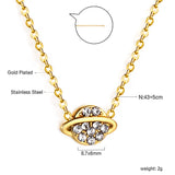 Planet + Orbit Pendant with Diamond Necklace 43+5cm