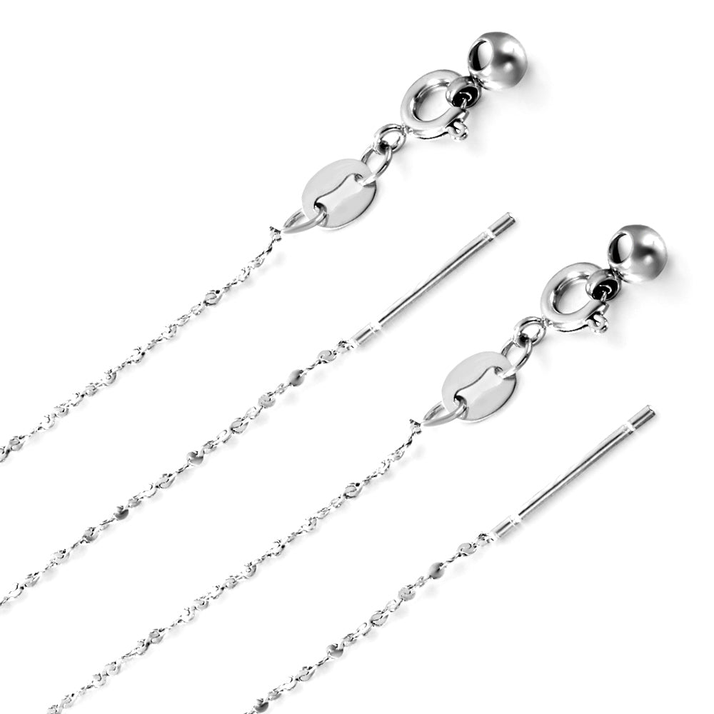 ASON 10pcs/bulk long necklace collar 1mm*45cm retractable connector clasp matching chain steel color & gold color stainless steel necklace wholesale asonjewelry