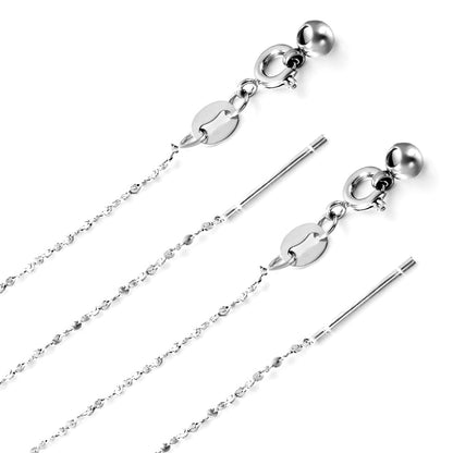 ASON 10pcs/bulk long necklace collar 1mm*45cm retractable connector clasp matching chain steel color & gold color stainless steel necklace wholesale asonjewelry