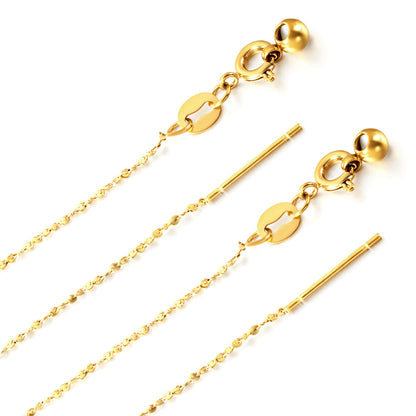ASON 10pcs/bulk long necklace collar 1mm*45cm retractable connector clasp matching chain steel color & gold color stainless steel necklace wholesale asonjewelry