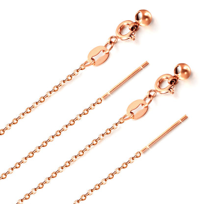 ASON 10pcs/bulk long necklace collar 1mm*45cm retractable joint clasp steel color & gold stainless steel necklace wholesale asonjewelry