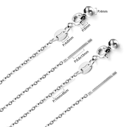 ASON 10pcs/bulk long necklace collar 1mm*45cm retractable joint clasp steel color & gold stainless steel necklace wholesale asonjewelry