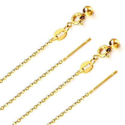 ASON 10pcs/bulk long necklace collar 1mm*45cm retractable joint clasp steel color & gold stainless steel necklace wholesale asonjewelry