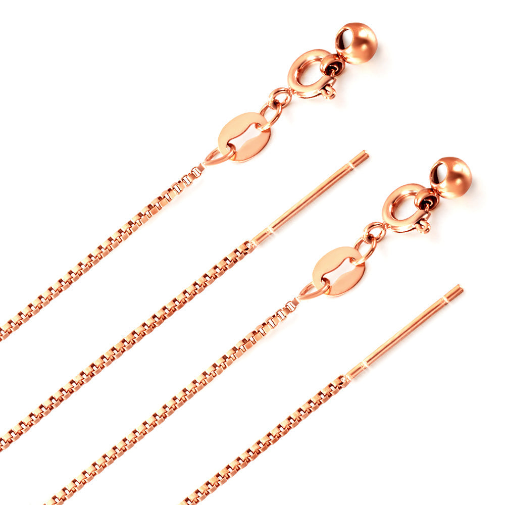 ASON 10pcs/bulk long necklace collar 1.1mm*45cm retractable joint clasp steel color & gold stainless steel necklace wholesale asonjewelry