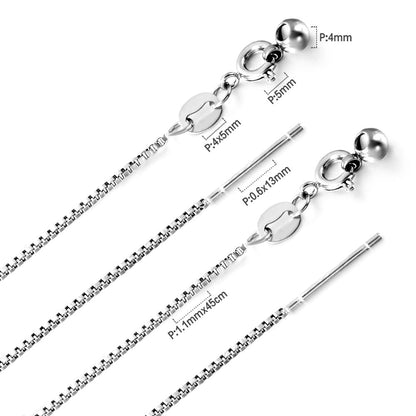 ASON 10pcs/bulk long necklace collar 1.1mm*45cm retractable joint clasp steel color & gold stainless steel necklace wholesale asonjewelry