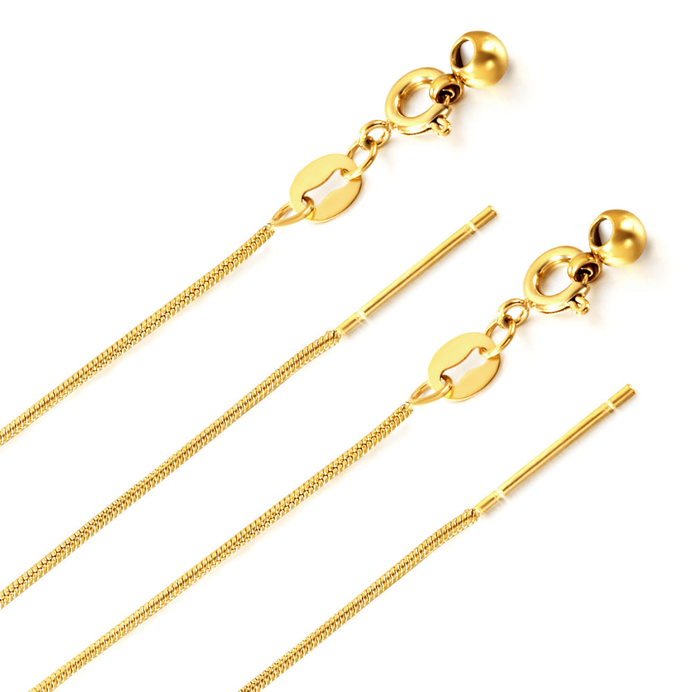 ASON 10pcs/bulk long necklace collar 0.9mm*45cm retractable joint clasp steel color & gold stainless steel necklace wholesale asonjewelry