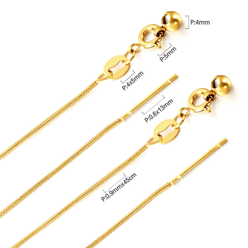 ASON 10pcs/bulk long necklace collar 0.9mm*45cm retractable joint clasp steel color & gold stainless steel necklace wholesale asonjewelry