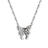 Butterfly Pendant Necklace with Diamonds 43+5cm