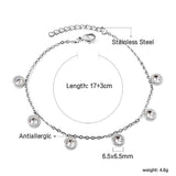 6 Cylindrical White Diamonds Bracelet 17+3cm