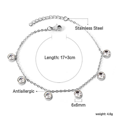 6 White Diamonds & Rose Diamonds Bracelet 17+3cm asonjewelry