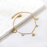 3 Butterflies + 2 Cylindrical White Diamonds Accessories Bracelet 17+3cm