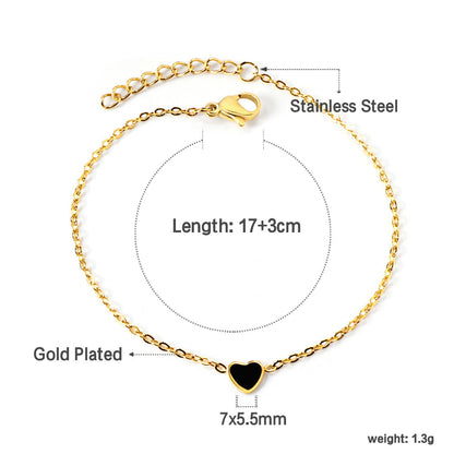 Red & Black Heart Accessory Bracelet 17+3cm asonjewelry