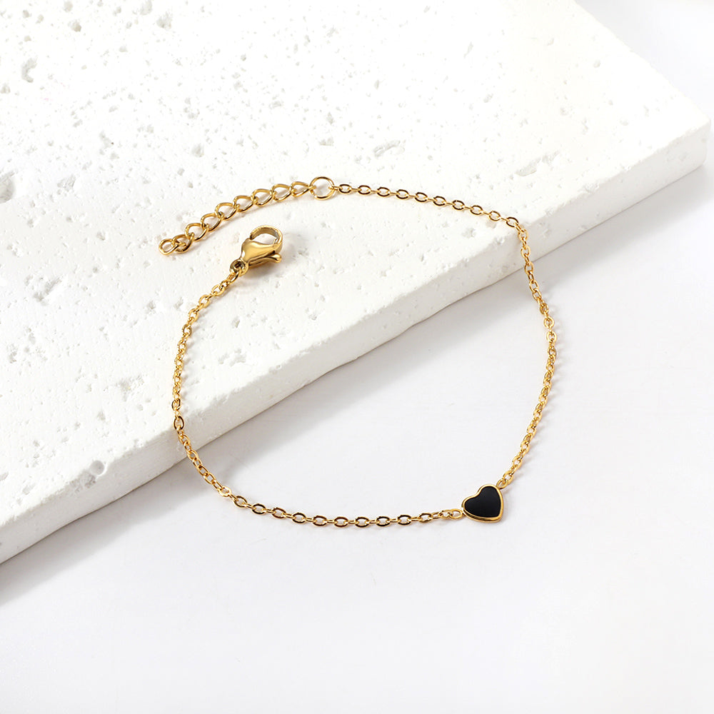 Red & Black Heart Accessory Bracelet 17+3cm asonjewelry