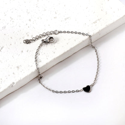 Red & Black Heart Accessory Bracelet 17+3cm asonjewelry