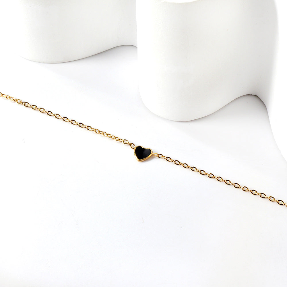 Red & Black Heart Accessory Bracelet 17+3cm asonjewelry