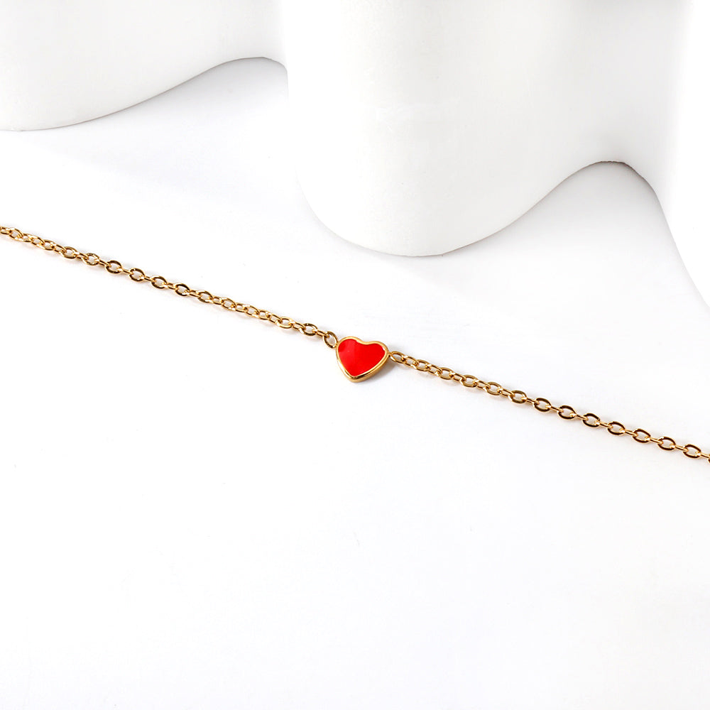 Red & Black Heart Accessory Bracelet 17+3cm asonjewelry