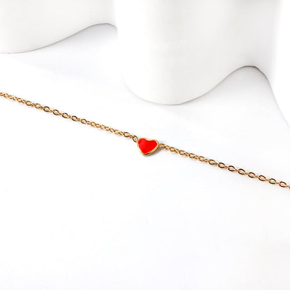 Red & Black Heart Accessory Bracelet 17+3cm asonjewelry