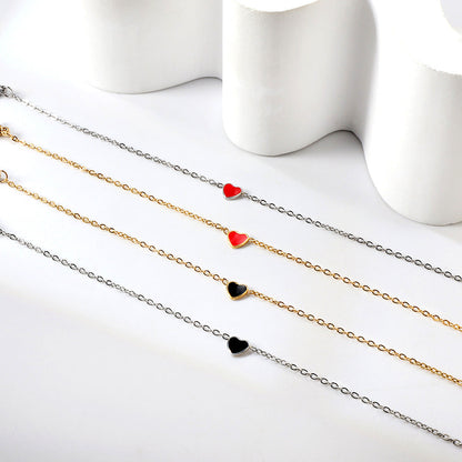 Red & Black Heart Accessory Bracelet 17+3cm asonjewelry