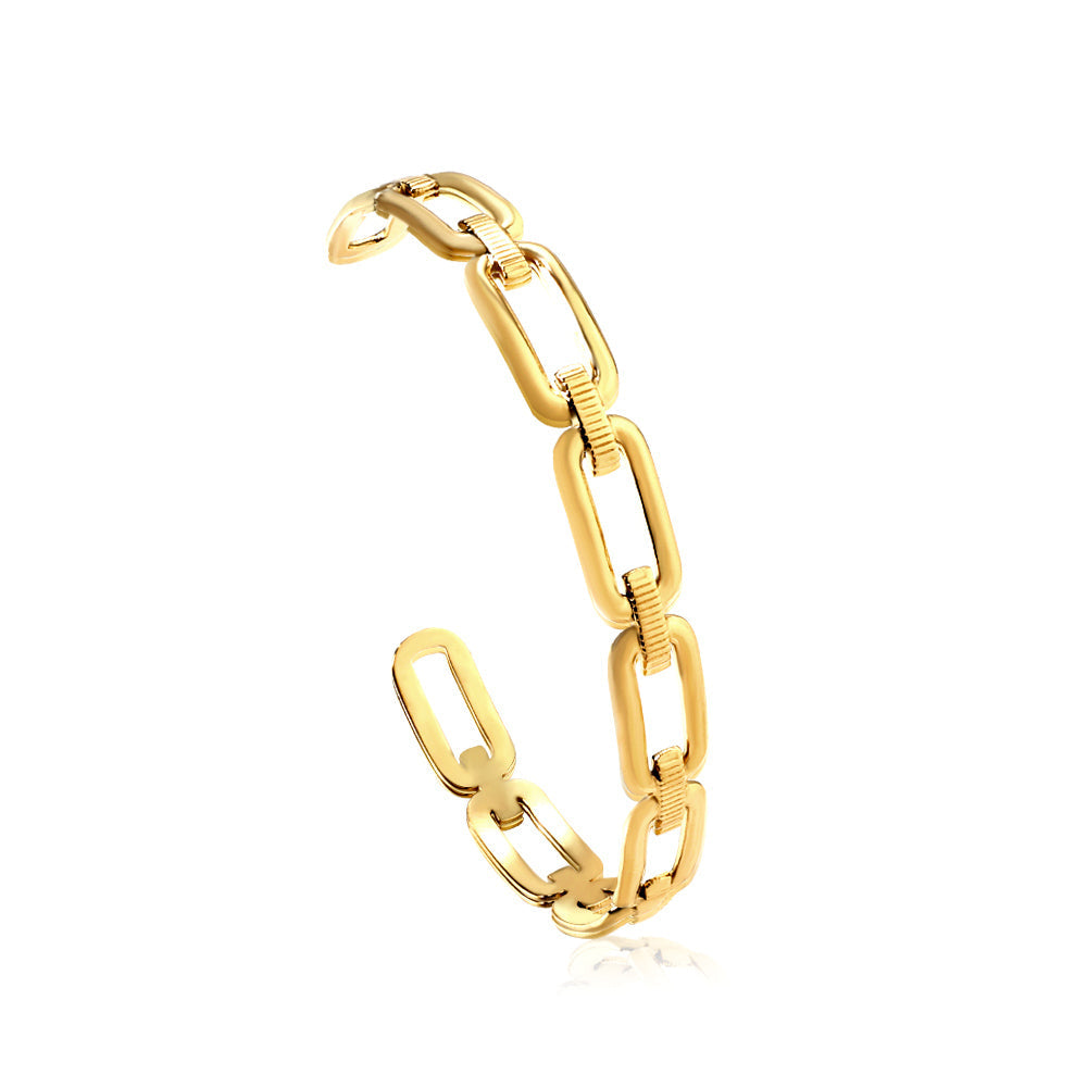 Chain Hard Bracelet with Hollow Opening asonjewelry