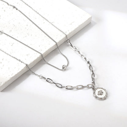 Composite pendant necklace with white shells asonjewelry