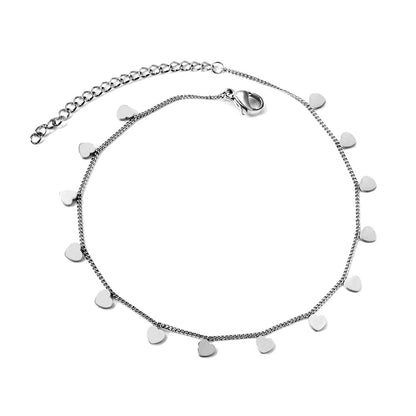 14 Heart Accessory Anklet 21+5cm Gold Color asonjewelry