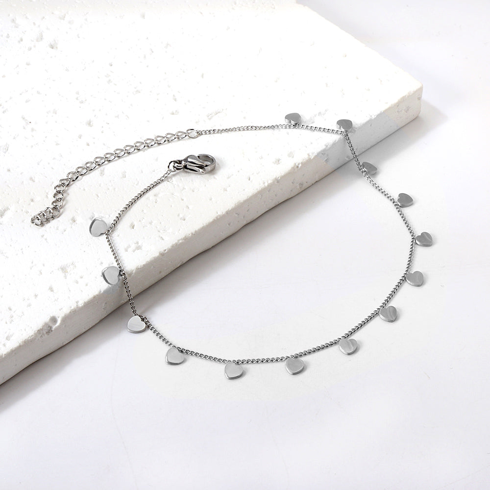 14 Heart Accessory Anklet 21+5cm Gold Color asonjewelry