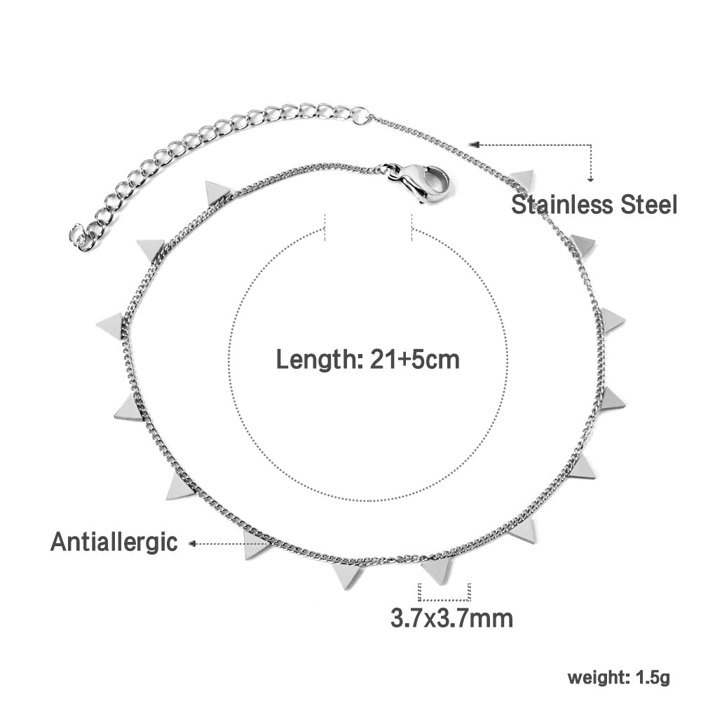 14 Triangle Accessories Anklet 21+5cm asonjewelry