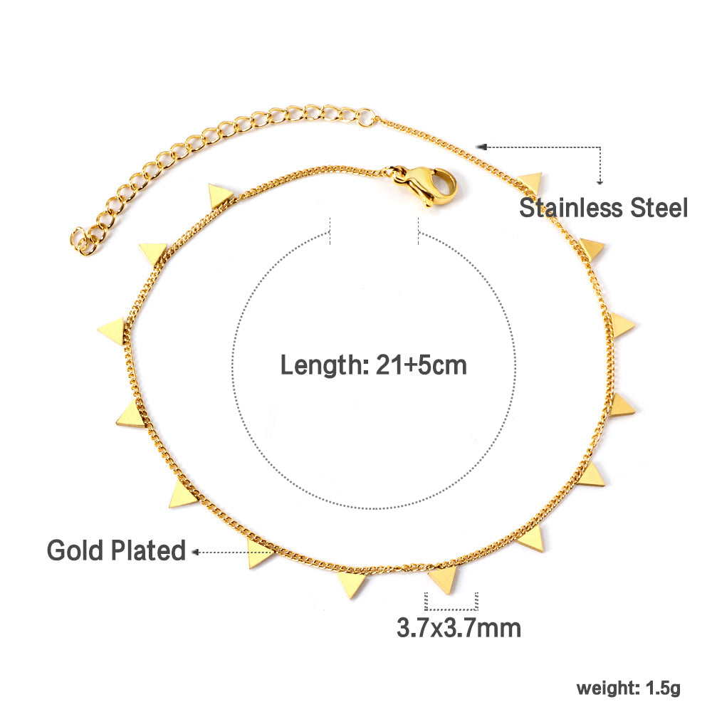 14 Triangle Accessories Anklet 21+5cm asonjewelry