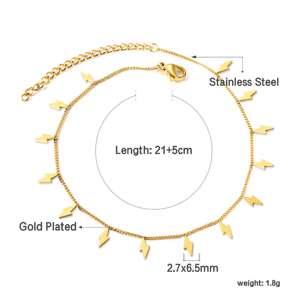 14 Lightning Accessories Anklet 21+5cm asonjewelry