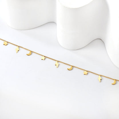 5 Lightning + 4 Stars + 4 Moons Accessories Anklet 21+5cm asonjewelry