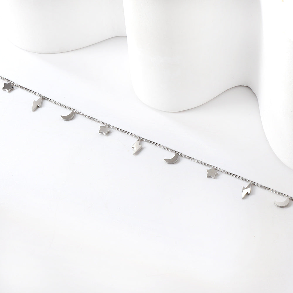 5 Lightning + 4 Stars + 4 Moons Accessories Anklet 21+5cm asonjewelry