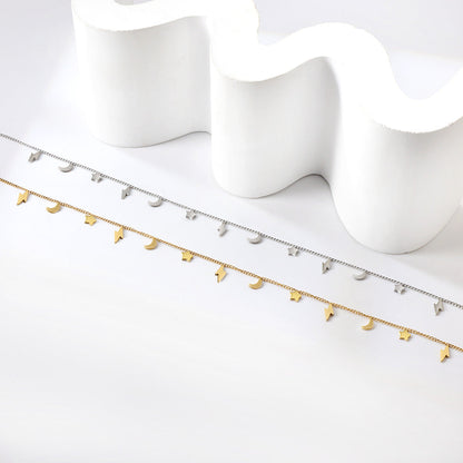 5 Lightning + 4 Stars + 4 Moons Accessories Anklet 21+5cm asonjewelry