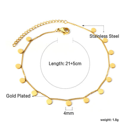 14 Round Accessory Anklet 21+5 cm asonjewelry