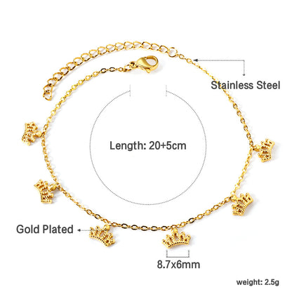 6 Crown Accessories Anklet 20+5cm asonjewelry