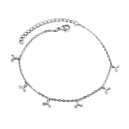 6 x Triple Fan Blade Accessory Anklet 20+5cm asonjewelry