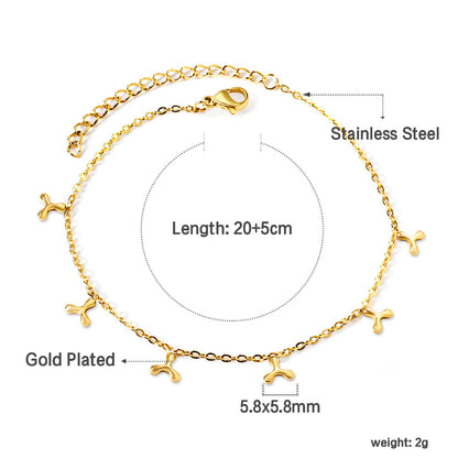 6 x Triple Fan Blade Accessory Anklet 20+5cm asonjewelry