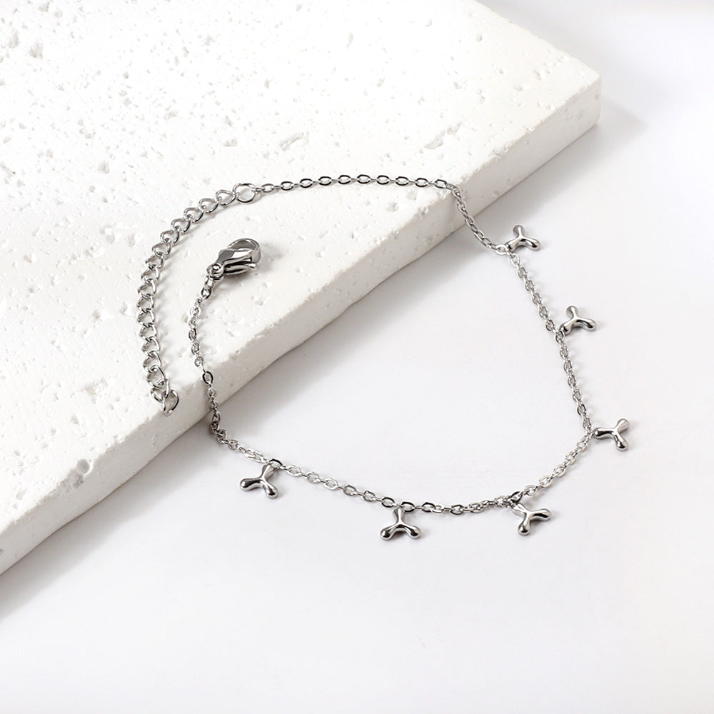 6 x Triple Fan Blade Accessory Anklet 20+5cm asonjewelry