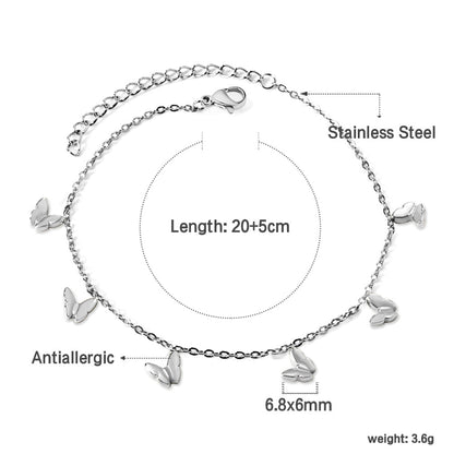 6 Butterfly Accessories Anklet 20+5cm asonjewelry