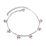 6 Mixed Color Dragonfly Accessories Anklet 20+5cm Gold Steel