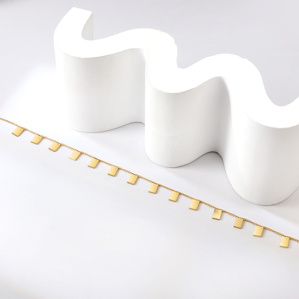 14 Rectangle Anklets 21+5cm Gold asonjewelry