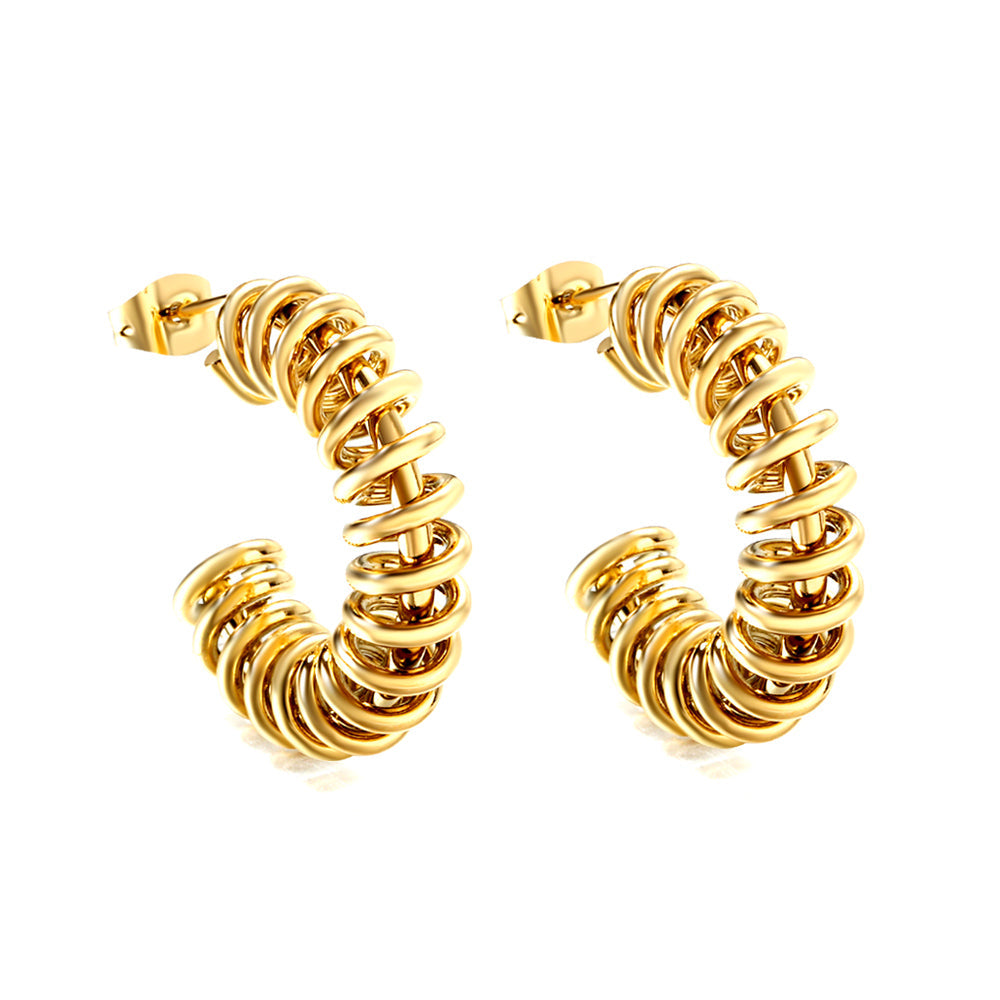 Semi-circular spring ear buckle 7*27mm asonjewelry
