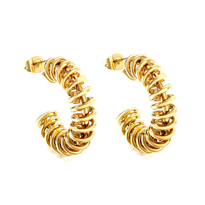 Semi-circular spring ear buckle 7*27mm asonjewelry